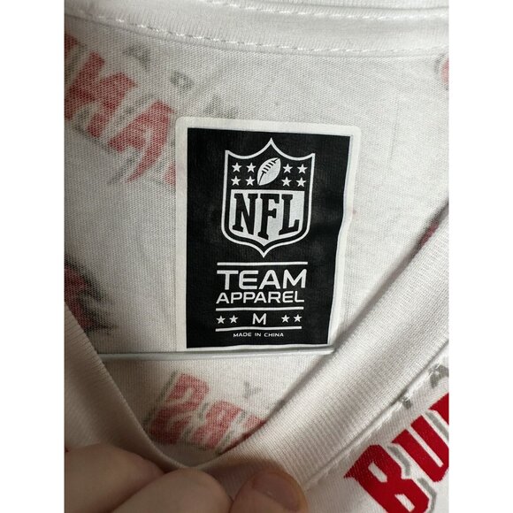 Tampa Bay Buccaneers T Shirt All Over Print New Men's Medium White - Picture 3 of 4